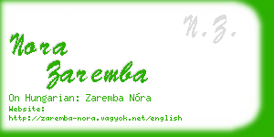 nora zaremba business card